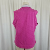 Columbia Fleece Full Zip Up Vest Pink and Gray Colorblock Womens L Outdoor