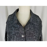 R.E.D. Wear Textured Crosshatch Full Button Up Jacket Womens S Slate Gray Red