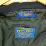 Pendleton Fitted Patch Elbows Wool Trail Shirt Mens Size L Navy Blue Button Up