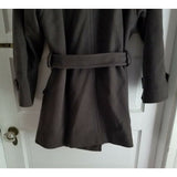 JNY Jones New York Double Breasted Belted Tie Wide Lapel Peacoat Coat Womens S M