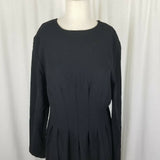 Laura Ashley Vintage Black Wool Crepe Little Black Dress Womens 12 Great Britain