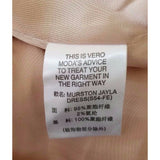 Vero Moda Satin Dress Fitted Bodycon Sexy Built in Scarf Faux Wrap Womens M Nude