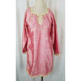 Vintage Indian Kurti Kurta Embroidered Tunic Dress Traditional Ethnic Satin S M