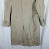 Silver Cloud Thermolite Insulated Placket Trench Coat Mens 40S Removable Liner