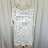 LRL Ralph Lauren Polka Dot Stretch Jersey Knit Top Tunic Shirt Blouse Womens XL