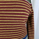 Ginka 100% Lambswool Horizontal Striped Turtleneck Sweater Womens M Retro 70s