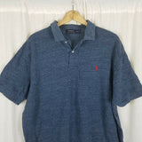 Polo Ralph Lauren Collared 1/4 Button Up Short Sleeve Shirt Mens XL Heathered