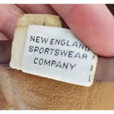 New England Sportswear Co Belted Brown Leather Jacket Peacoat Western Womens 14