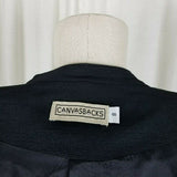 Canvasbacks Metallic Silk Sheen Zip Up Blazer Jacket Womens 8 Textured Patchwork
