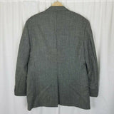 Chaps Herringbone Worsted Wool Sport Coat Jacket Blazer Mens 40 Gray 2 Button