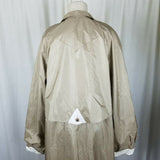 Essentials Worthington Sheen Cinch Cape Top Rain Trench Coat Womens 12 80s Tan