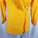 Ivana Wool Removable Velvet Embossed Collar Wrap Blazer Jacket Womens 10 USA