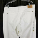 LL Bean Petites Comfort Knit Classic Fit White Denim Blue Jeans Womens 18P NWOT