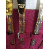 Holmes & Edwards Stainless Steel Floral Flatware Set in Chest Japan Tongs