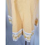 Vintage India Sheer Seersucker Tunic Sari Jacket Top Embroidered Trim Womens XL