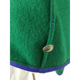 Geiger Austria Boiled Wool Crest Button Sweater Jacket Blazer Womens Green 38 8