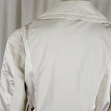 Blanc Noir Multi Zippered Pockets Belted Trench Coat Womens M L Cotton Stretch