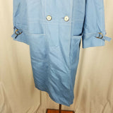 Misty Harbor Yachtsman Cloth Blue Canvas Rain Trench Coat Womens 14 Sailing VTG