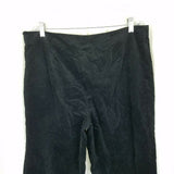 Talbots Classic Side Zip Black Velvet Brushed Cotton Pants Womens 16 Flat Front