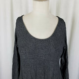 Matti Mamane Jersey Knit Sack Dress Black Gray Colorblock Scoop Neck Womens S