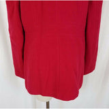 Calvin Klein Wool Long Peacoat Medium Length Coat Womens M Red Double Breasted