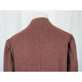 Vintage Mid Century Burnt Orange Brown Wool Mottled Tweed Coat Cloak Womens S M