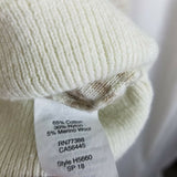 JCrew Harbor Cotton Merino Wool Sailor Striped Hooded Henley Sweater Mens XL Tan