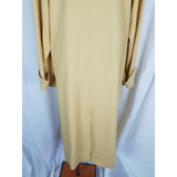 Vintage Claude Havrey Paris Long Maxi Placket Front Yellow Trench Coat Womens S