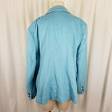 LL Bean Wool Cashmere 3 Button Riding Blazer Jacket Womens 20P Plus Seafoam Blue