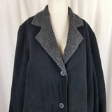 Vegan Sherpa Shearling Wool Fleece Parka Jacket Peacoat Womens XL 1X Piecework
