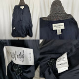 Vintage Eddie Bauer Double Breasted Mottled Wool Tweed Peacoat Womens L Car Coat