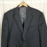 Lauren Ralph Lauren Gray Pinstripe Worsted Wool Sportcoat Jacket Blazer Mens 46S