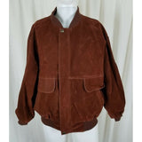 Vintage Gruppo V Vegan Leather Rust Brown Flight Bomber Jacket Mens XL Italy