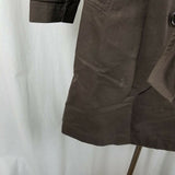 Gap Canvas Belted Tie Sash Midi Trench Coat Peacoat Womens L Chocolate Brown
