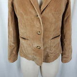 LL Bean Stretch Riding Equestrian Corduroy Blazer Jacket Womens 4P Light Brown