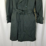 Military Issue Army Serge Green Wool Overcoat AG-44 Peacoat Trench Coat Mens 38S