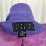 Finity Studio Wool Cashmere Double Breasted Peacoat Jacket Short Coat Womens 12
