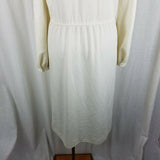 Vintage Charles Alan Pleated Shirt Coat Dress Womens S M Button Down Front Ivory