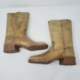 Sears Cowboy Boots Blonde Leather Men's 5.5 Tall Pull On Loops 64867 Western Tan