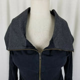 Guess Funnel Cowl Neck Shawl Collar Zip Up Sweatshirt Sweater Jacket Womens M