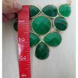 Emerald Green Faceted Beads BEADED NECKLACE Contemporary Statement Cluster Bib
