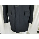Banana Republic Black Wool Peacoat Coat Mens S Placket Front Charcoal Preppy