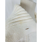 Liz Claiborne Henley Knit Sweater Cotton Shawl Collar Funnel Neck Womens M Cream