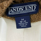 Lands End Direct Crew Neck Knit Sweater Womens M 10-12 Brown Japan Chocolate