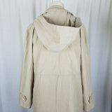 London Fog Petites Hooded Insulated Long Trench Coat Womens MP Zip Out Liner Tan