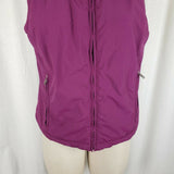 LL Bean Nylon Fleece Lined Vest Womens XS Full Zip Up Outdoor Mountain Raspberry