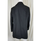 Banana Republic Black Wool Peacoat Coat Mens S Placket Front Charcoal Preppy