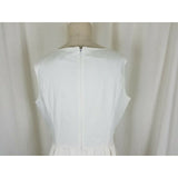 Ellen Tracy White Cotton Summer Sundress Pleated Dress Womens 12 Weighted Lined