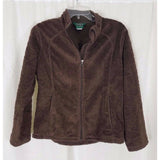 LL Bean Kids Fleece Jacket Girls L 14 16 Chocolate Brown Soft Fitted 3 Season