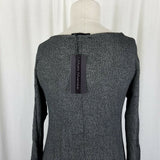 Matti Mamane Jersey Knit Sack Dress Black Gray Colorblock Scoop Neck Womens S
